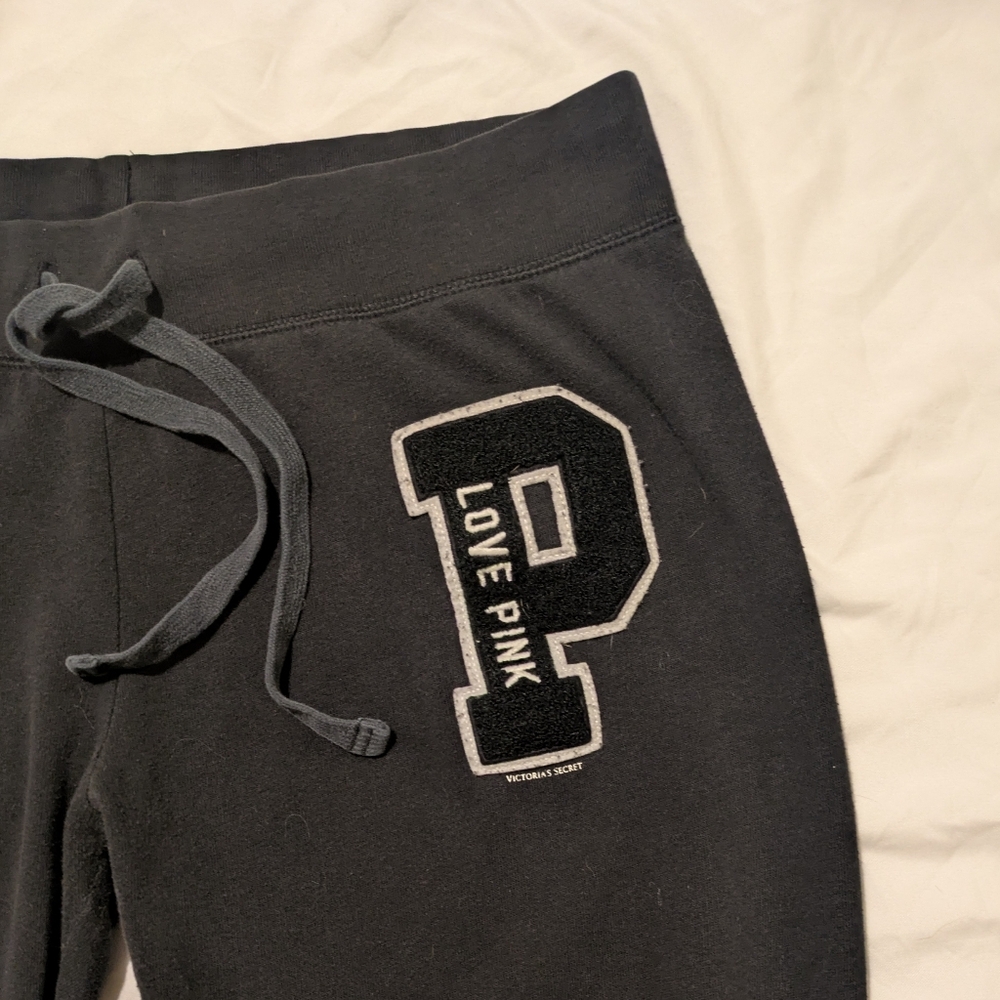 Y2K PINK Victoria's Secret Black Joggers - Picture 2 of 5